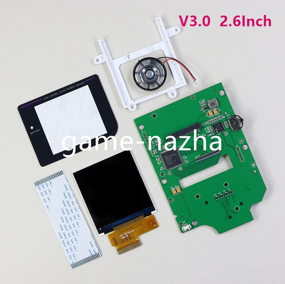 

1 комплект яркого экрана V3.0, IPS-экран высокой яркости, 2,6-дюймовый дисплей для Gameboy GB 2,45 дюйма, игровой экран V4.0 IPS