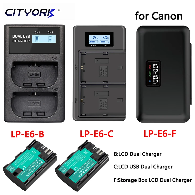 

LP-E6 LP E6 LPE6 Battery+Storage box /SD Interface /LCD Charger for Canon EOS 6D 7D 5D Mark II III IV 5D 60D 60Da 70D 80D 90D