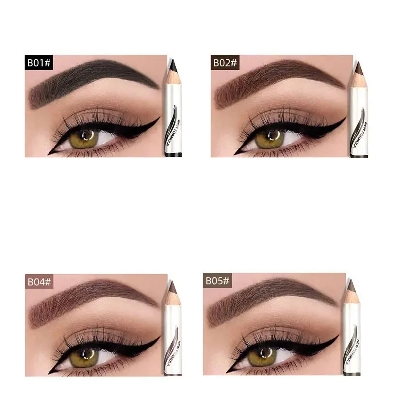 1PCS Hard core eyebrow pencil, thin eyebrows with eyebrows, 12 pieces, five colors with distinct roots