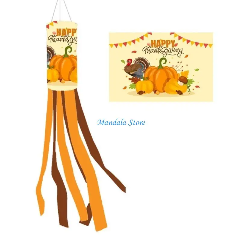 

U2JC Patios Decorative Windsock Fall Theme 28inch Polyester Hangings Garden Access