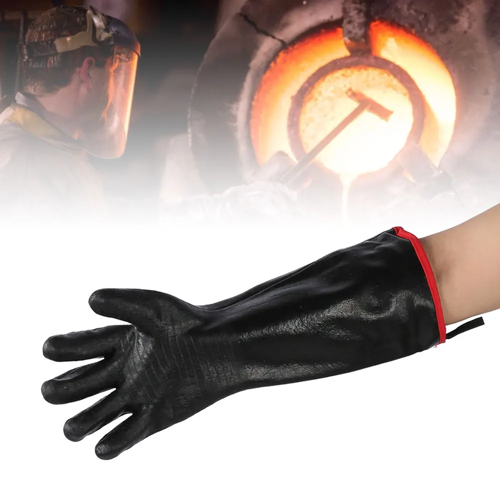 Fire Resistant Gloves 18in Heat  Resistant Safety Gloves Flame Retardant Oil Proof Heavy Neoprene Gloves for Oven Neoprene