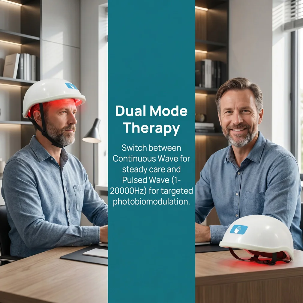 1070nm PBM Helmet For Insomnia Anxiety Depression Relief Brain Light Therapy Improve Sleep Quality Mental Clarity Non-Invasive Device Home Use