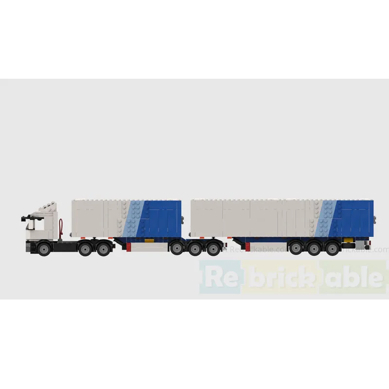 

MOC-238751 City Classic Double Trailer Tractor Model Building Blocks 1096 Pieces Boys' and Children's Birthday Gift Toy