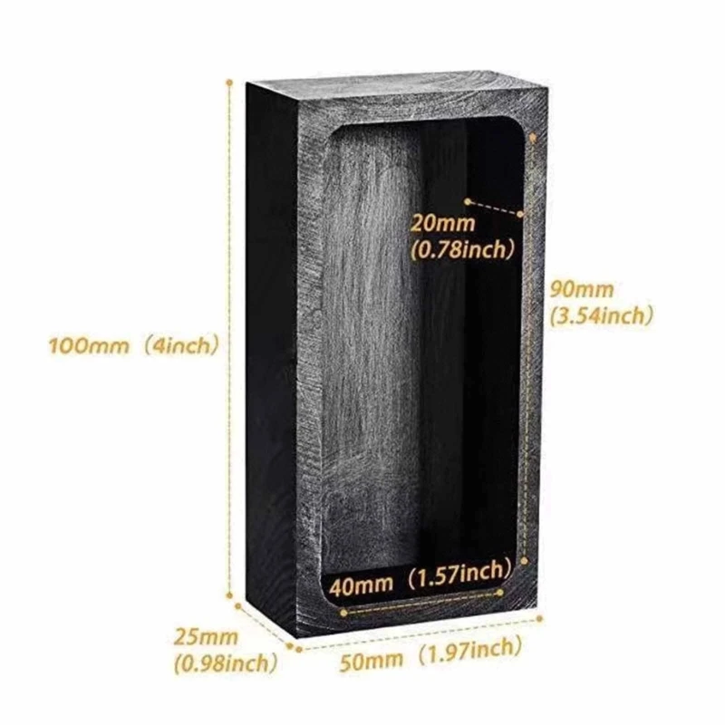 Reusable Ingot Casting Mould Gold Silver Graphite Ingot Mold Rectangular Graphite Crucible for Melting Casting  Dropship