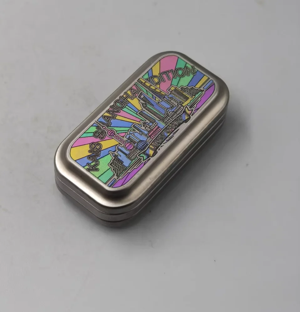 Used EDC Kais Titanium Color Carving shanghai fidget slider Decompression toys