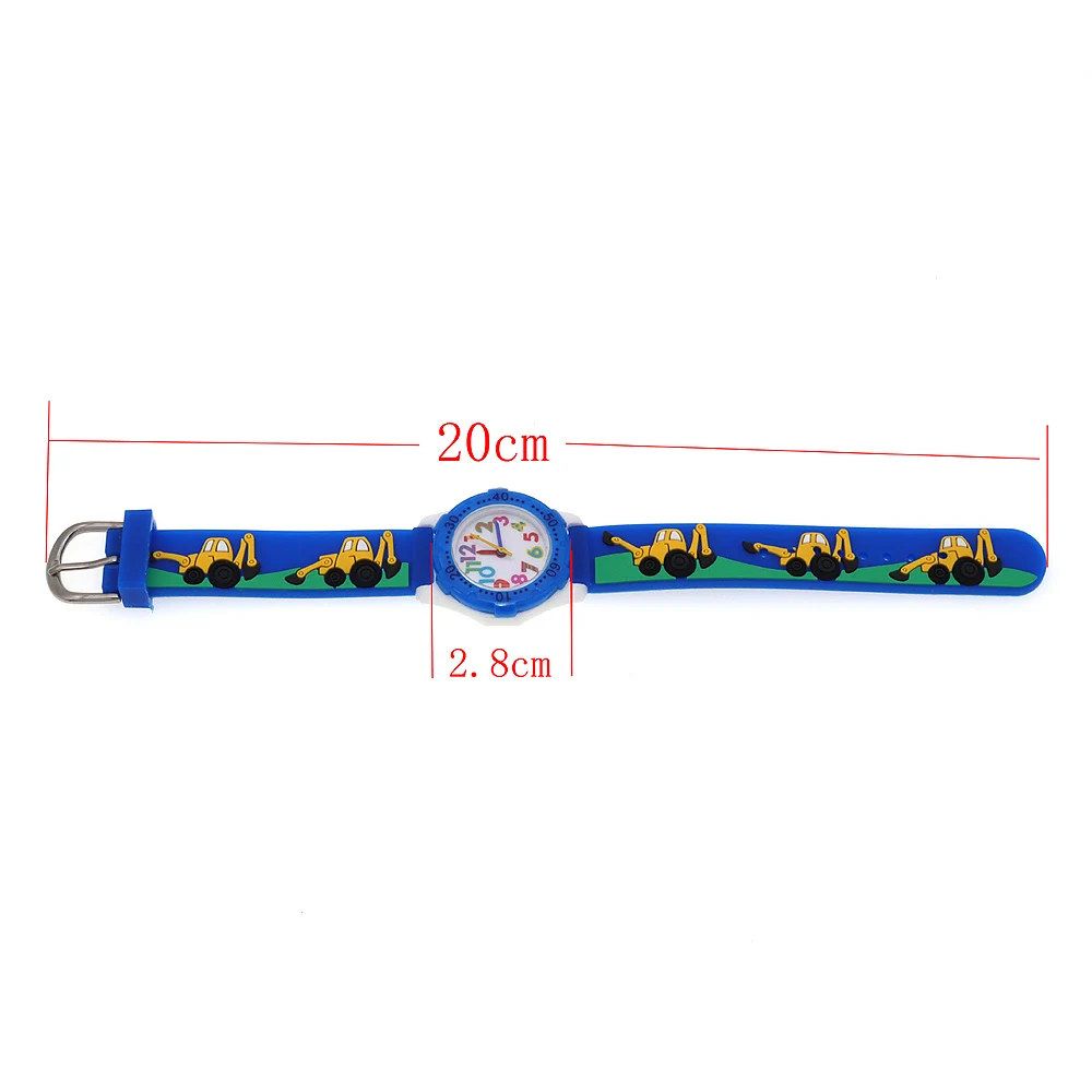 Cartoon Watches Colorful Dial Children Boys Girls Watch Kids Watches Boys Digital Watch Quartz Wristwatch Digger Silicone Strap