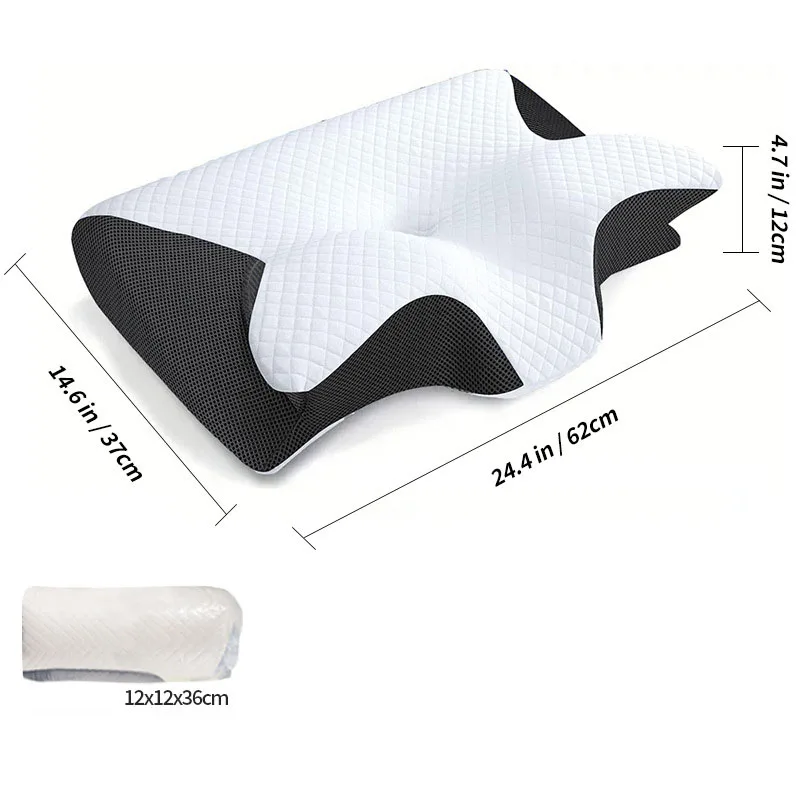 2026 New Ergonomic Horn Butterfly Neck Pillow Memory Foam Slow Rebound Massage Pillows Non Collapse Home Decor for Good Sleep