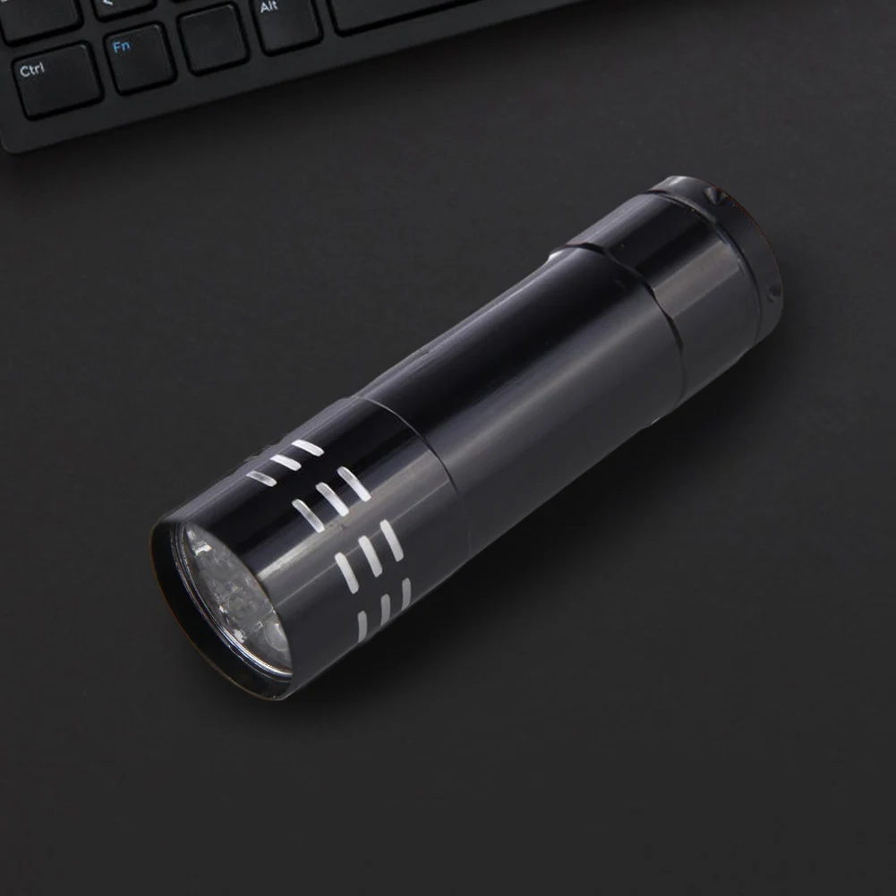 9 LED Mini Ultraviolet Torch 50LM 395nm Handheld Ultraviolet Detector Waterproof Portable for Fluorescent Agent/ Currency Test