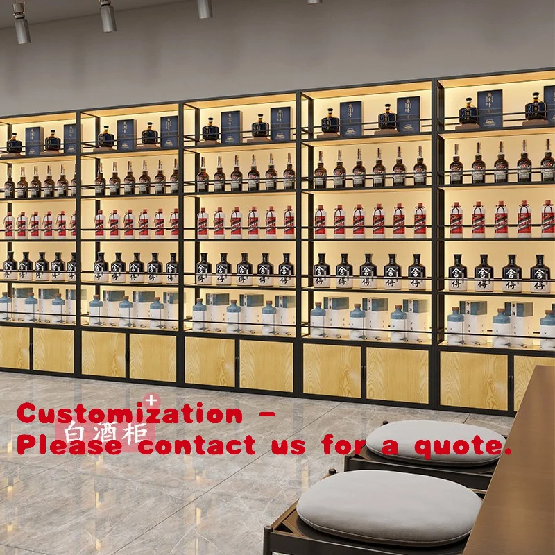 

Customize.Red Wine Cabinet Display Rack Supermarket Island Cabinet Display Cabinet Bar Winery Wine Commercial Floor Display Cabi