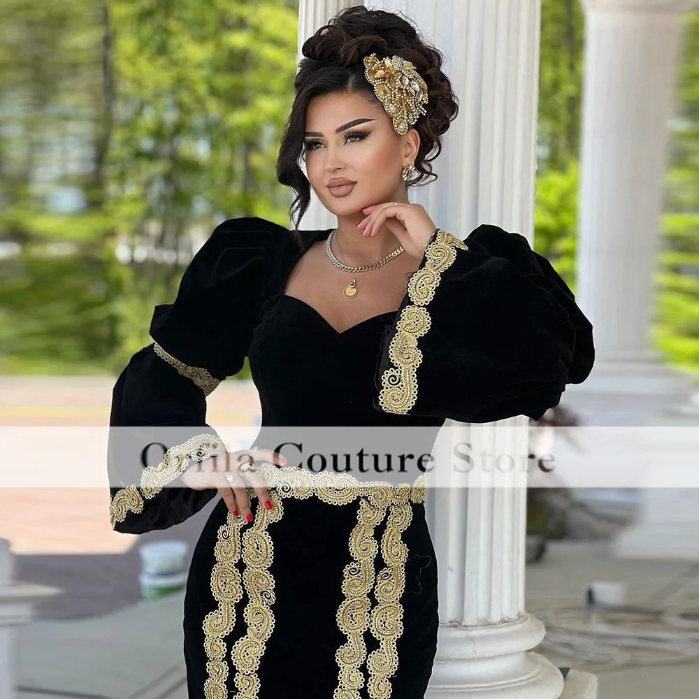 Vestidos Formales Traditional Kosovo Albanian Evening Dresses Long Sleeves Applique Prom Dress Robe De Soirée De Mariage