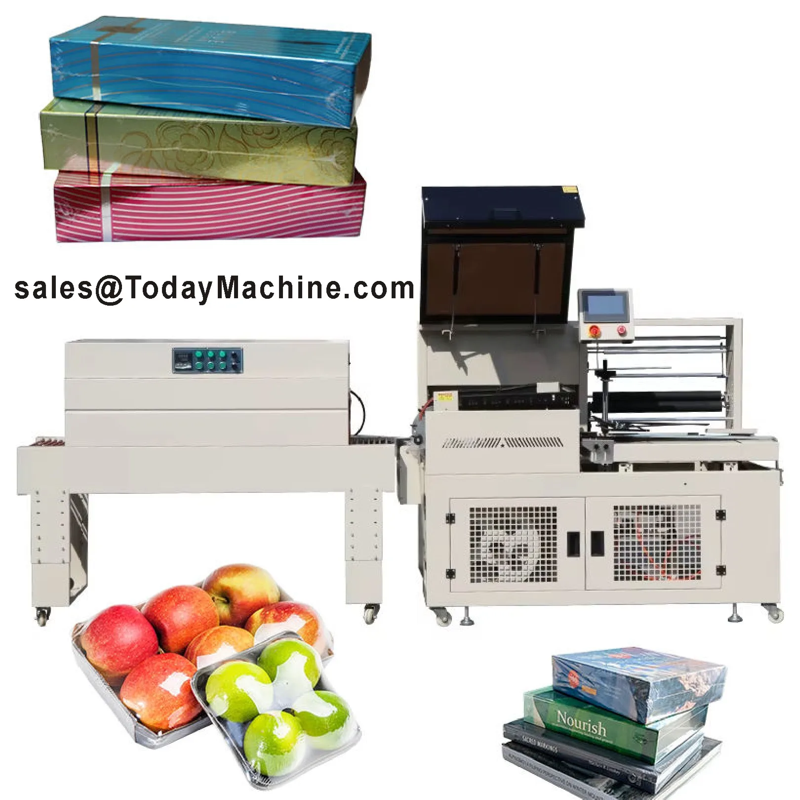 PVC PE Film Heat Sleeve Cutting Sealing Bottle Carton Box Shrinking Wrapping Packaging Machine Shrink Wrapper