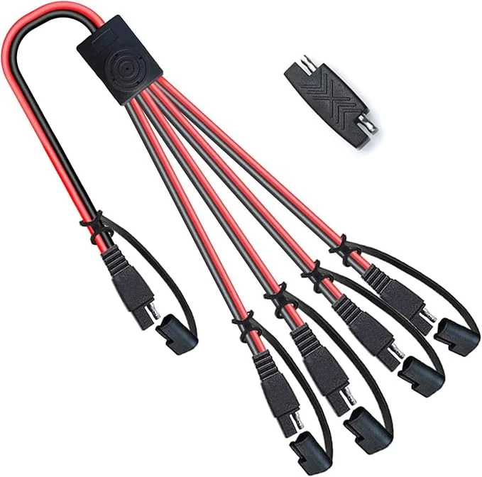 Solar Y Branch Adapter 1 to 4 - UL Certified Parallel Connectors Kit with M/FFF & F/MMM Plugs (Weatherproof)