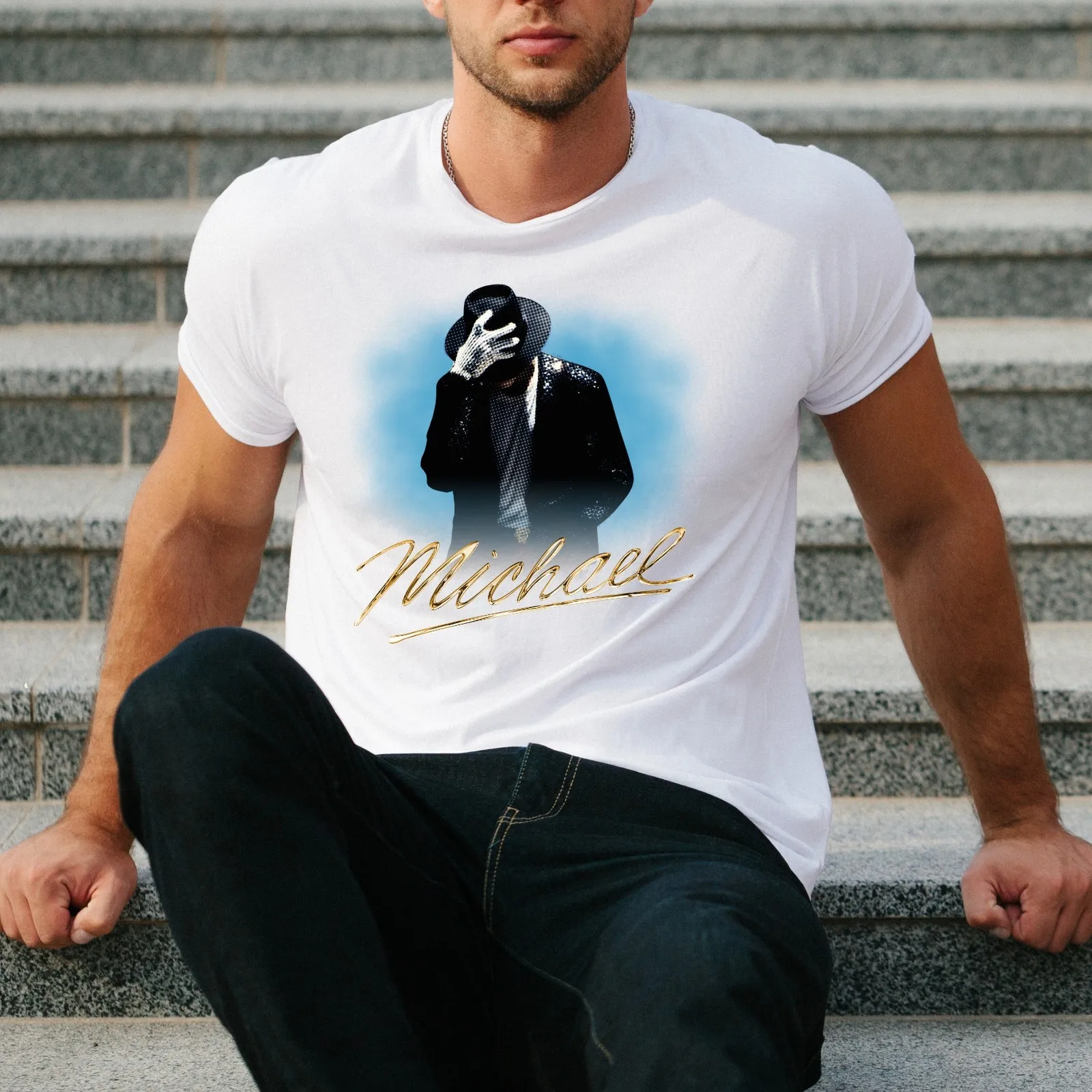 Michael Jackson T Shirt Moonwalk King Pop Dance Graphic Unisex Tee