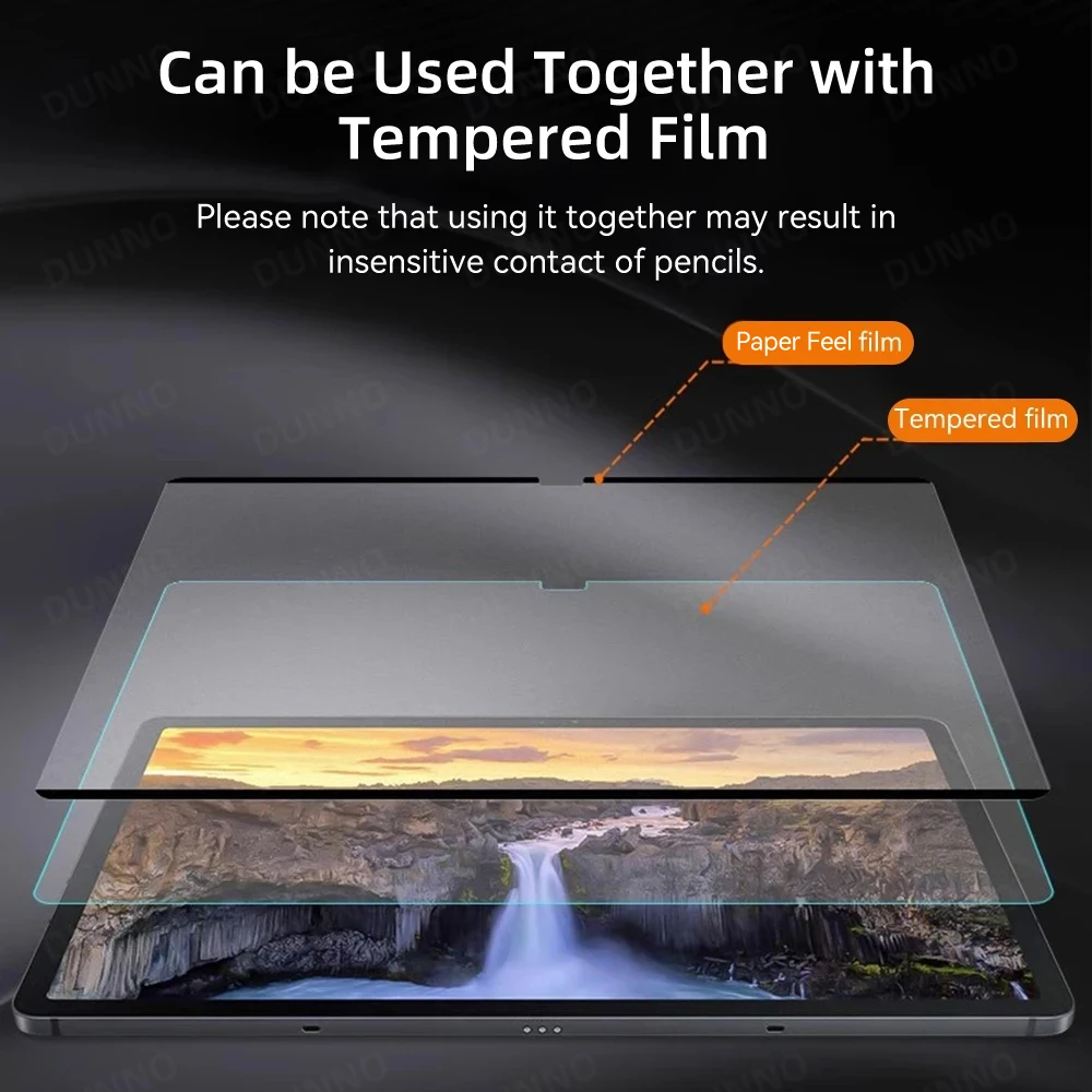 Filme de desenho PET fosco magnético, filme de tela de papel para Samsung Galaxy Tab S8 Plus, 12.4 \