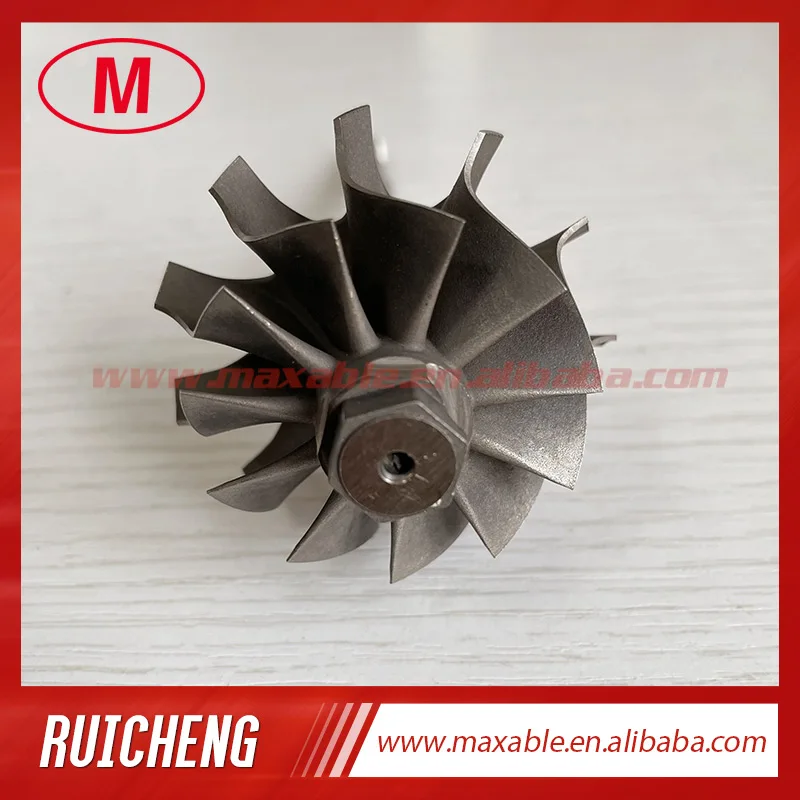 GT2554R/GT2560R 41.70/53.00mm 11 blades ball bearing Turbo turbine wheel shaft / turbine shaft&wheel 6.45mm tip height