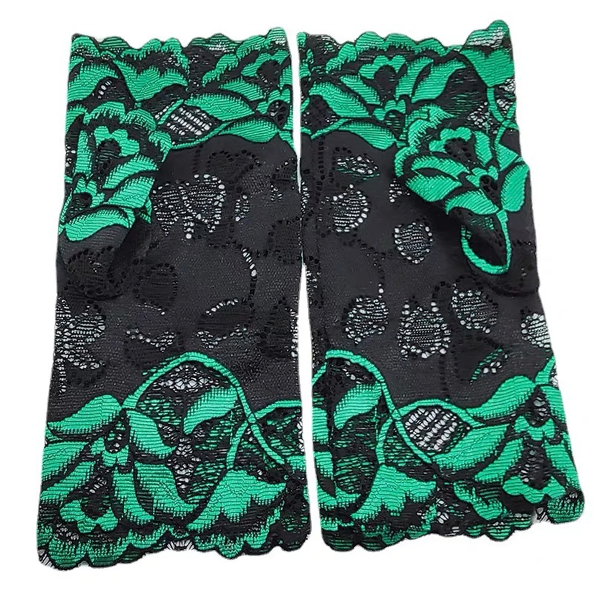 قفازات صيفية رفيعة للحماية من أشعة الشمس للنساء من الدانتيل بنصف إصبع لتزيين المعصم وأداء الرقص البحاري والقيادة العصرية #4