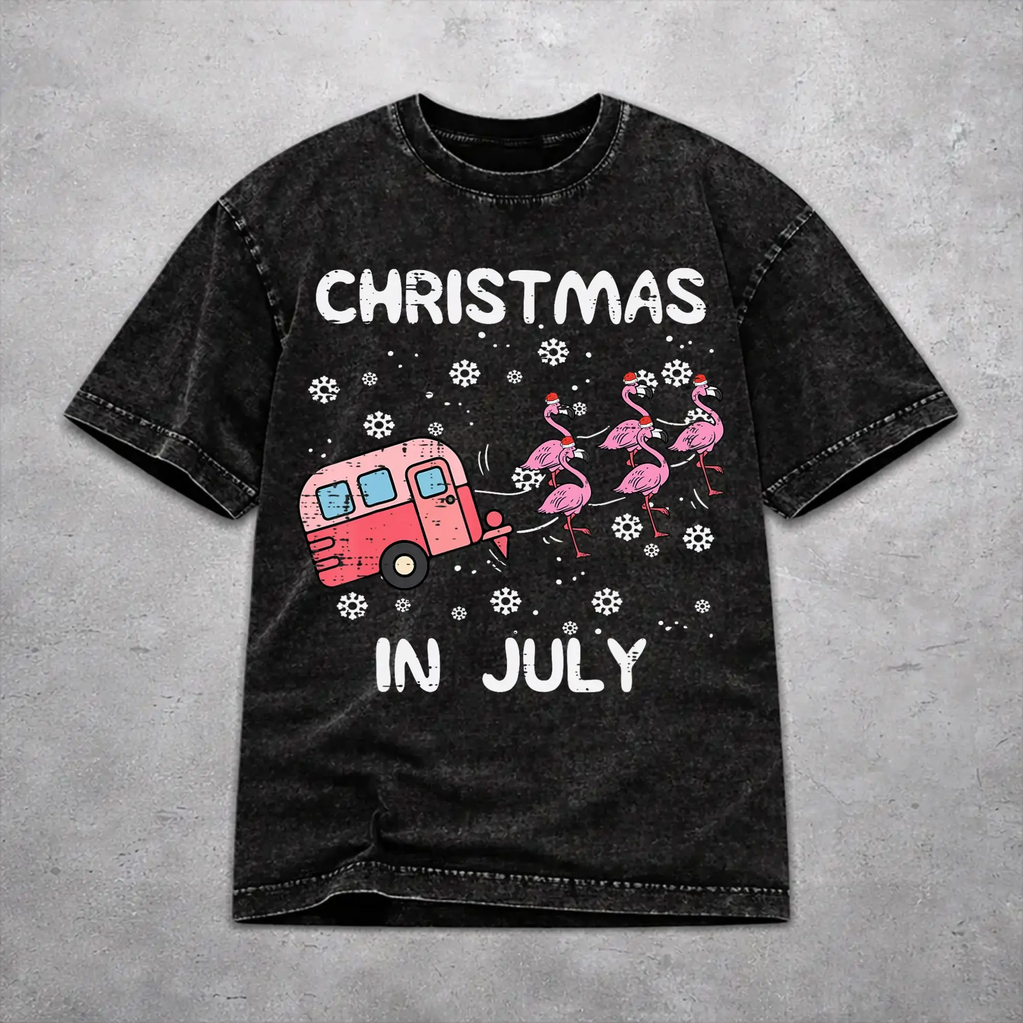 Men Women Wased T-shirts Christmas In July Vacation Print T Shirt Outfit Street  Tees Tops