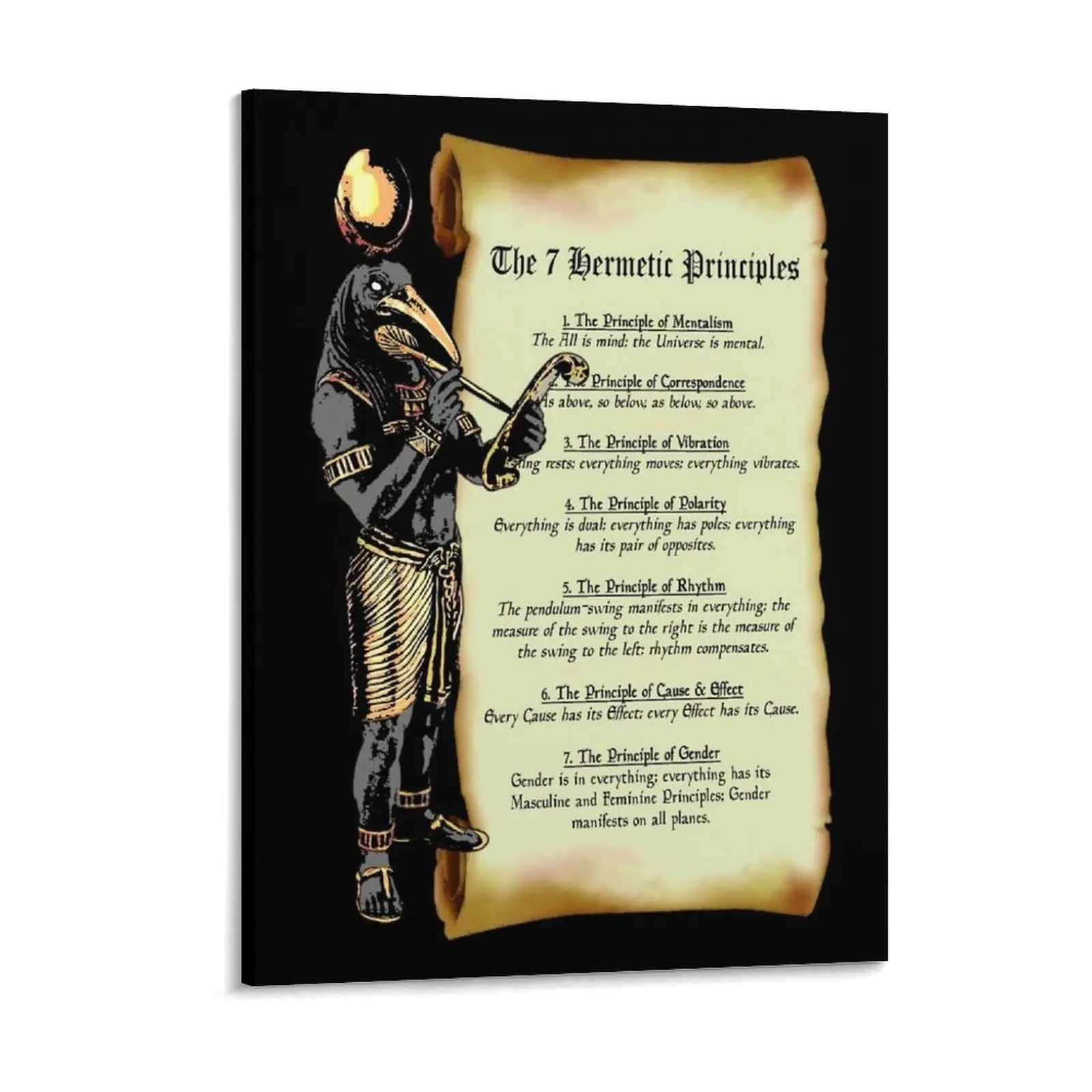 Thoth y los 7 principios herméticos Filosofía egipcia y griega de la pintura en lienzo de Kybalion