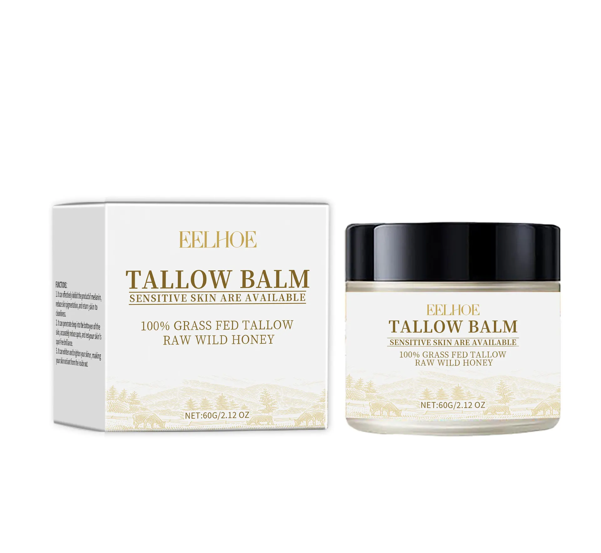 EELHOE Beef Tallow Face Moisturizer Cream Vitamin E for Skin Repair Rejuvenation Moisturizing Skin Care Facial Lightening Cream