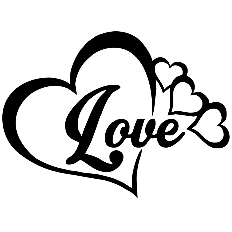 41943#18x13cm Love Heart Shaped Car Sticker Vinyl Decal Waterproof Auto Decors for Bumper Rear Window Laptop Motocycle Truck