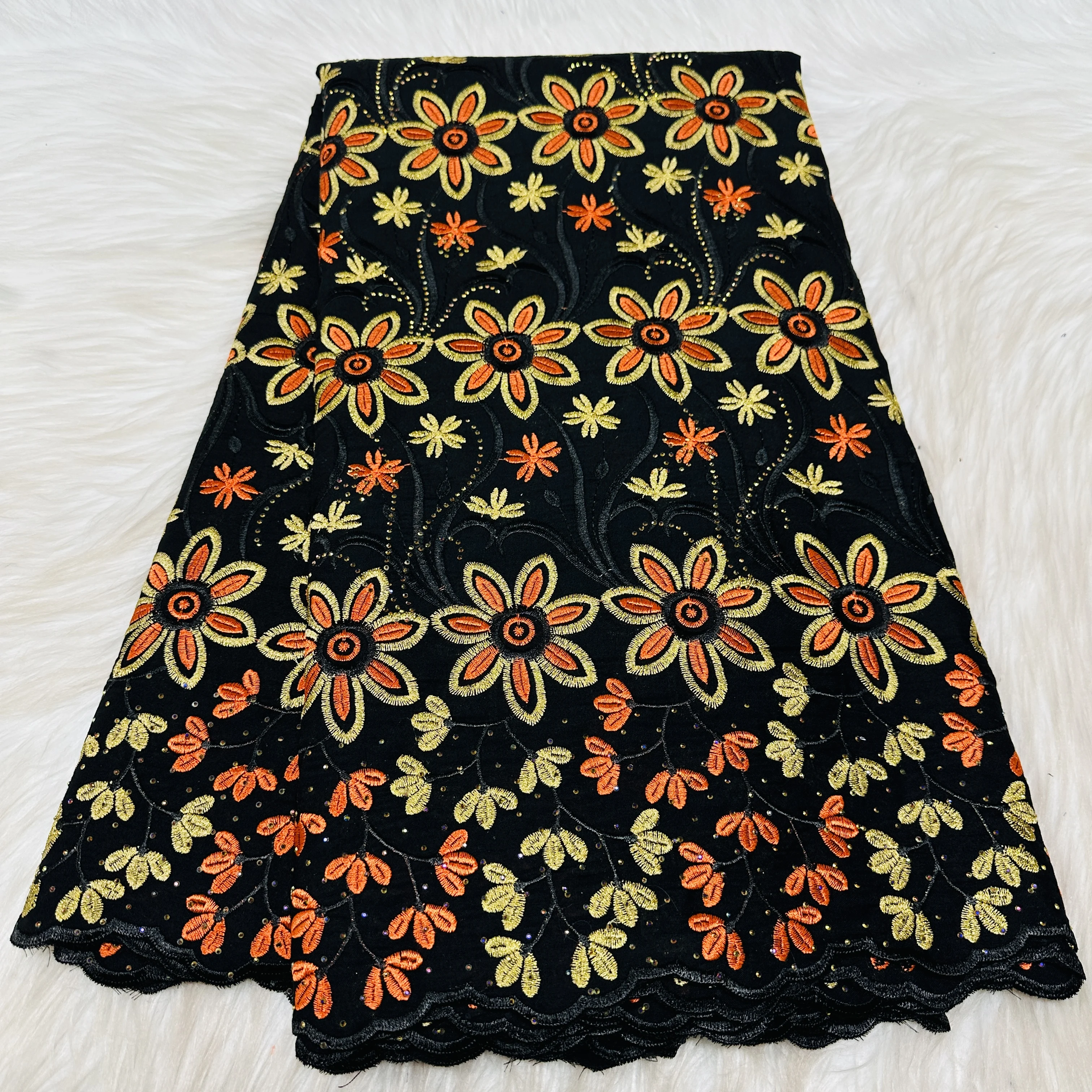 

Новая высококачественная швейцарская кружевная ткань, 5 ярдов, сухое кружево с вышивкой, 2026, африканское, 100% хлопок, швейцарский вуаль-кружево для одежды