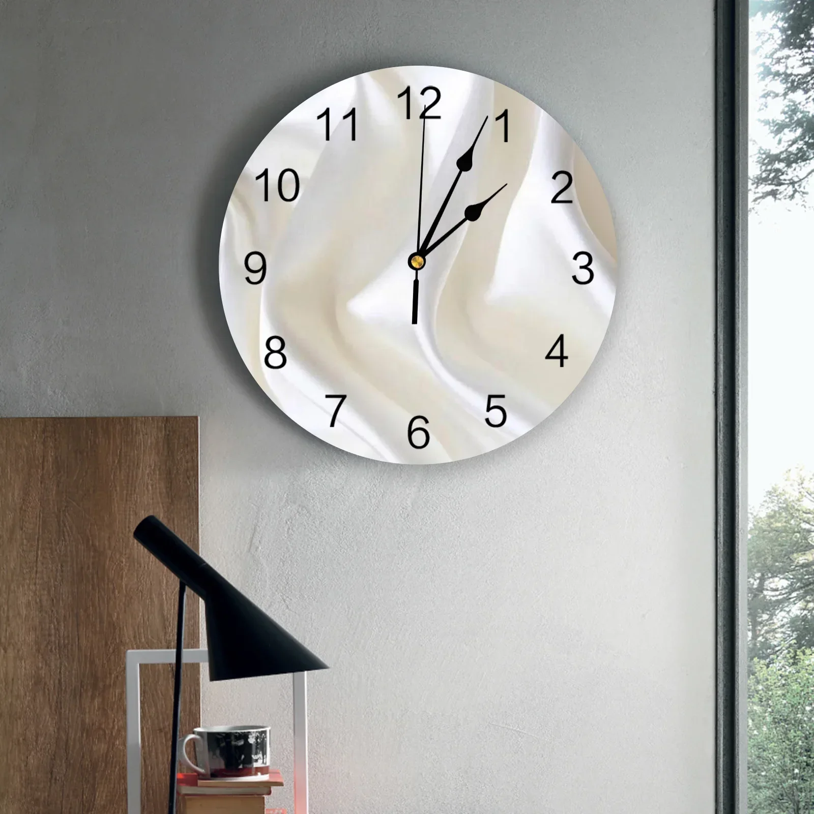 Marble Wall Clock Modern Design Living Room Decoration Kitchen Mute Watch Home Interior Decor