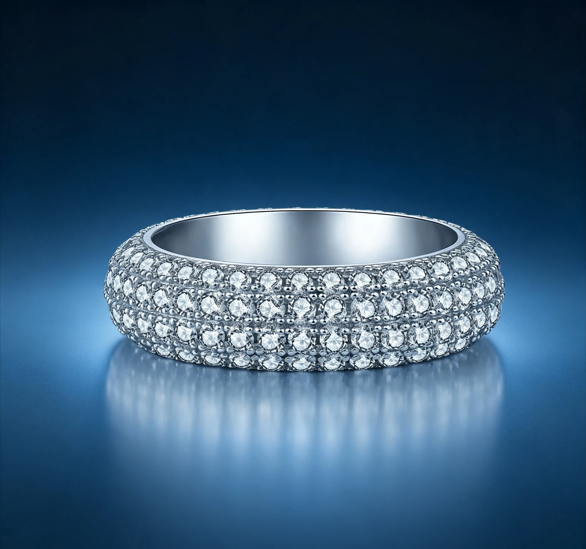 solid platinum PT950 Hip Hop Full Diamond Ring Unisex Medium European and American Popular Ring Giving gift for friend