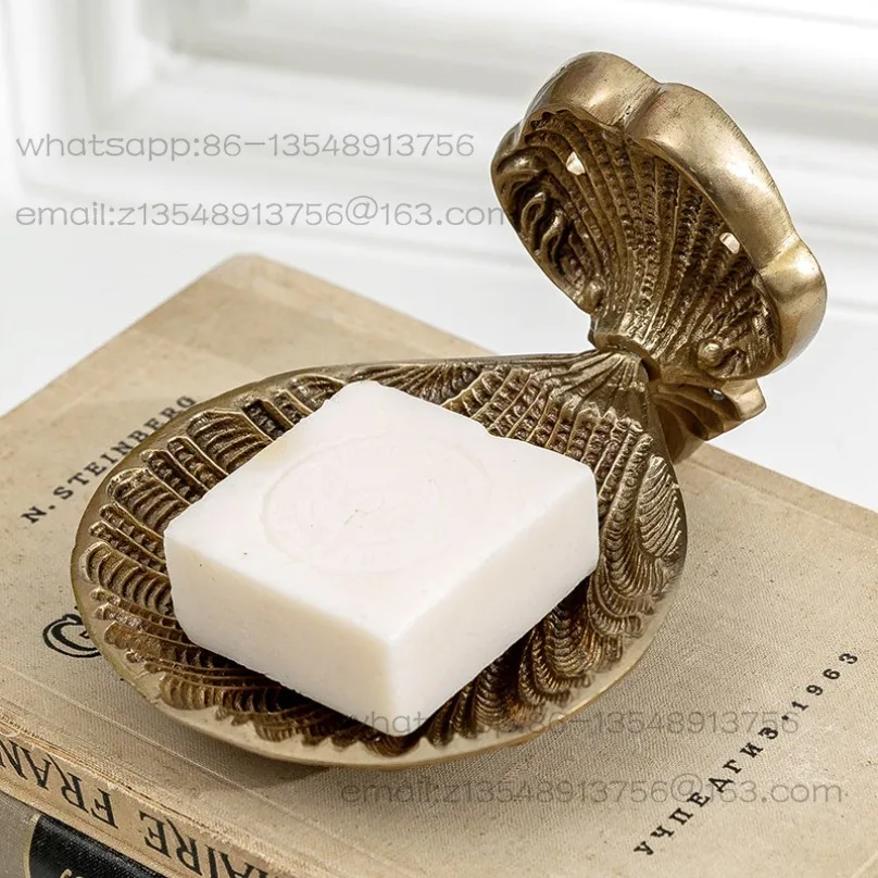 European retro brass washing table soap box storage tray decorative ornament