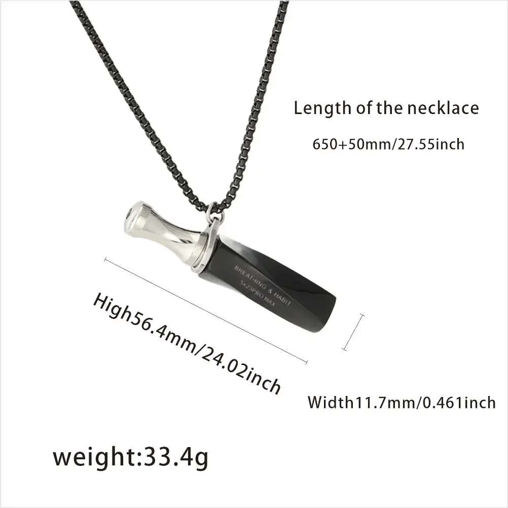 5X20PRO MAX Angstlösende Atemkette Geometrisch Verdrehter Edelstahl Meditations-Achtsamkeits-Anhänger für Frauen und Männer – Detail 5
