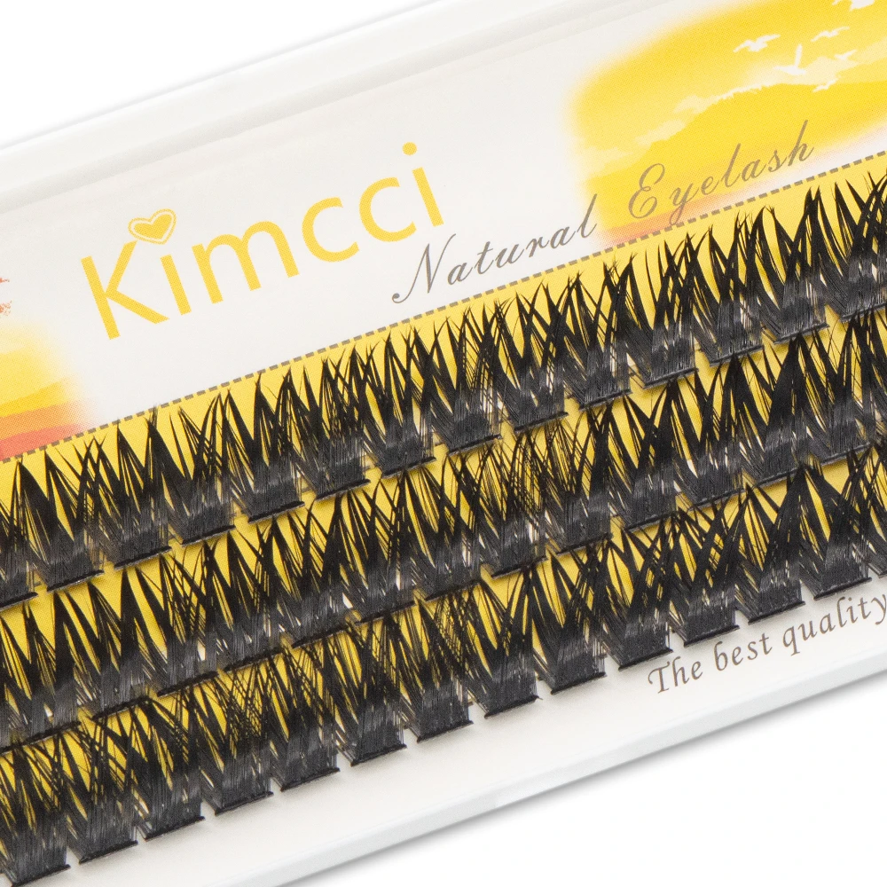 Kimcci 100D Blunt Tip Eyelashes Natural Fluffy Lashes,Soft & Voluminous,3D Cruelty-Free False lashes for Daily Wear,Easyto Apply