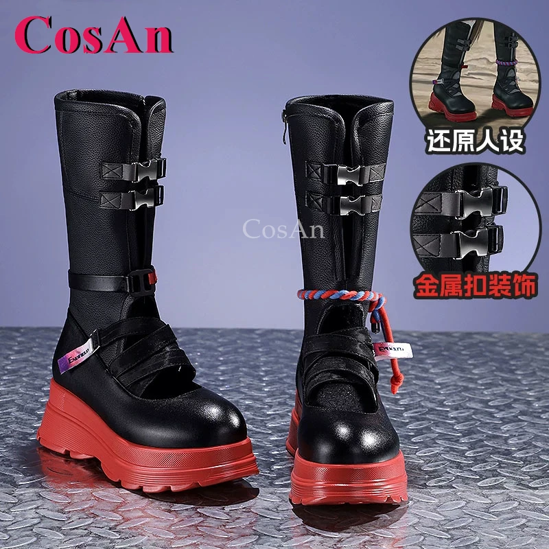

CosAn Game Arknights: Endfield Rossi Shoes Cosplay Universal Fashion Boots High Heels Women Party Role Play Parts 36-39 Size
