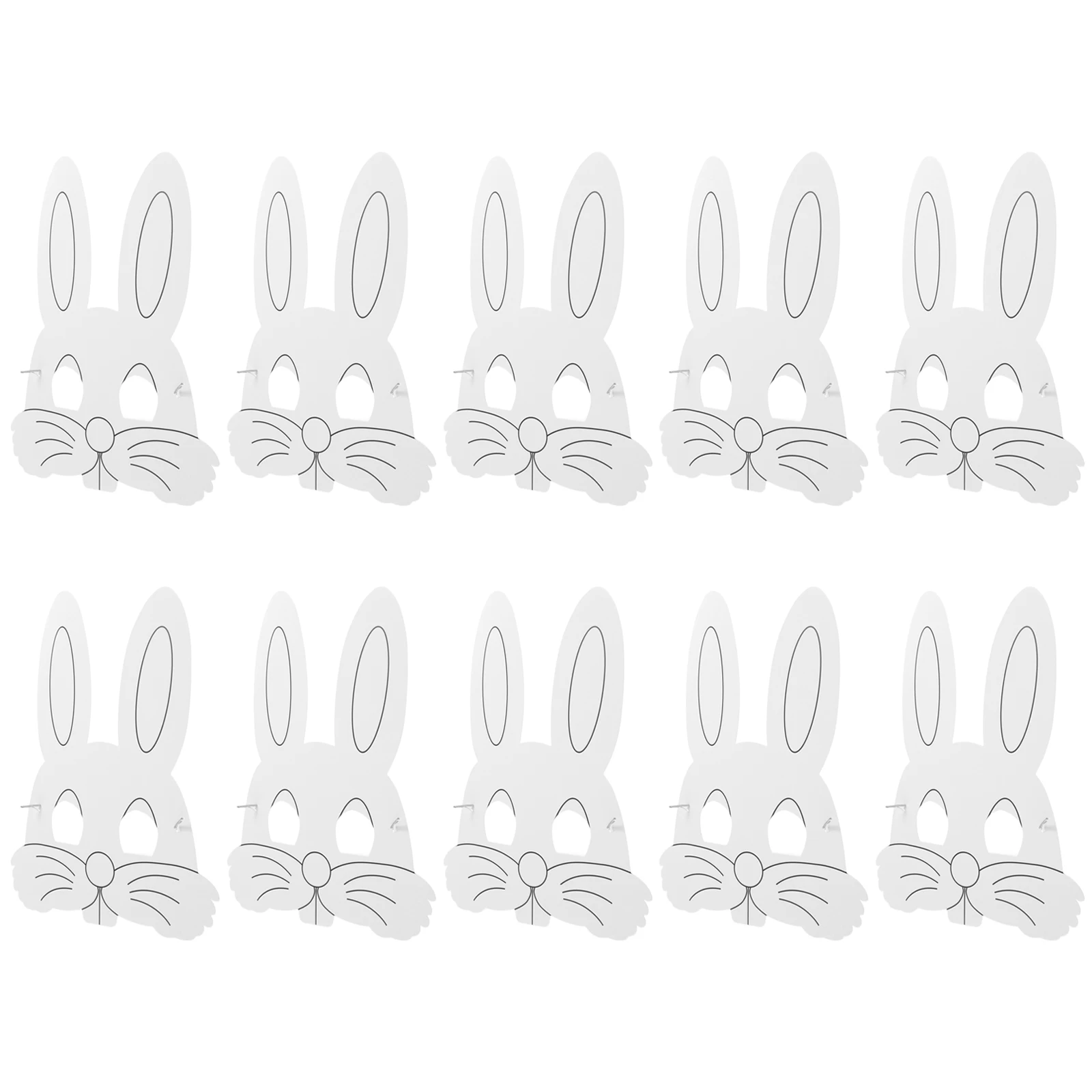 10-teiliges Kinder-Graffiti-Masken-Set, pädagogisches Kunsthandwerk, vorgeschnittene Papiermasken zum Ausmalen und Verkleiden