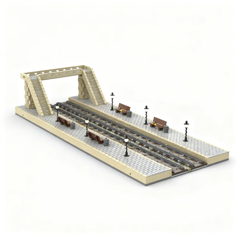 3939pcs MOC City Trains Train Station Platform Model Building Blocks Toys Display Collection Creative Art Birthday Brick Craft