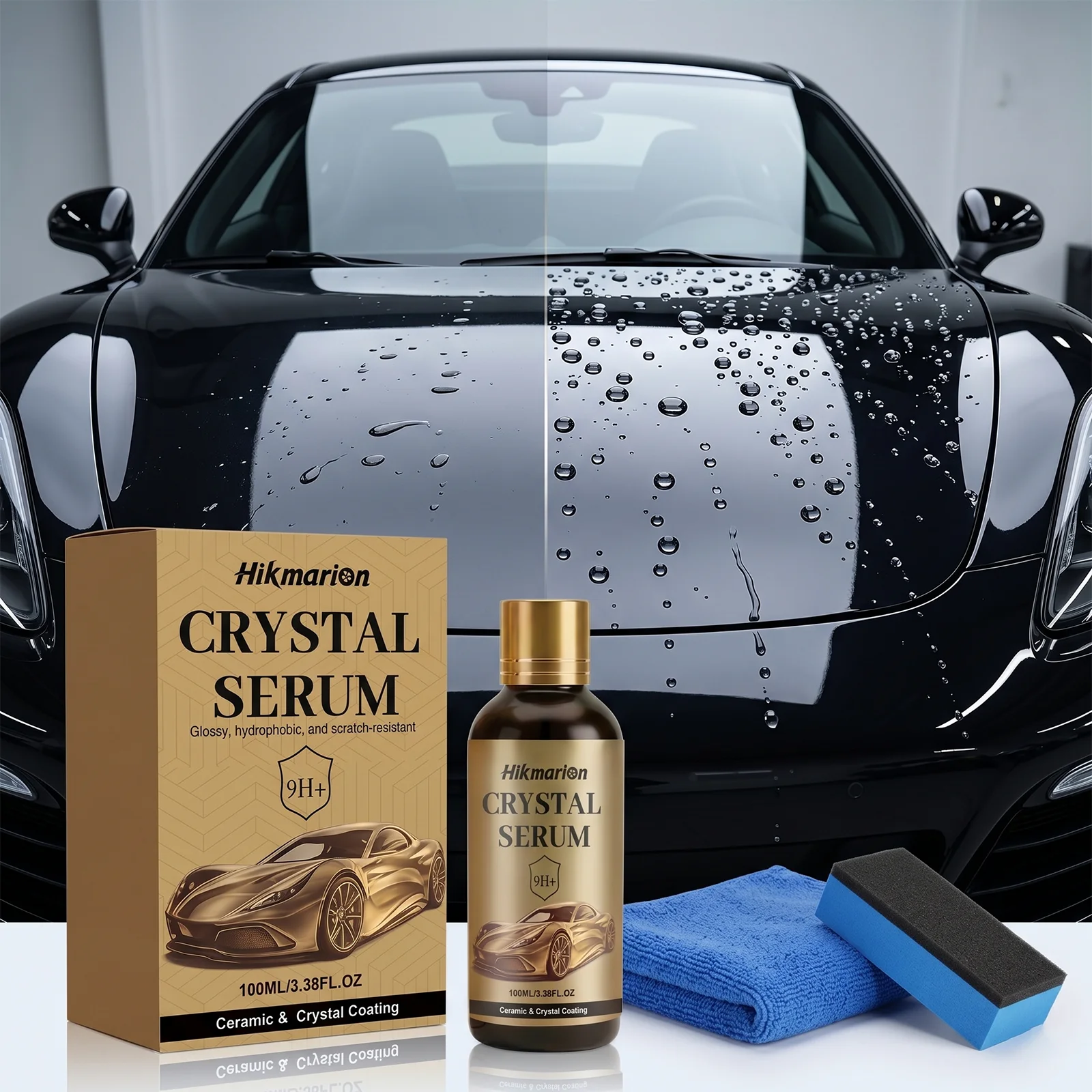 Kit de Revestimiento Cerámico para Autos, 100 ml, Protección de Pintura Líquida con Efecto Vidrio, Spray Hidrofóbico de Alto Brillo, Cera para Pulir Autos, Suministros de Detallado