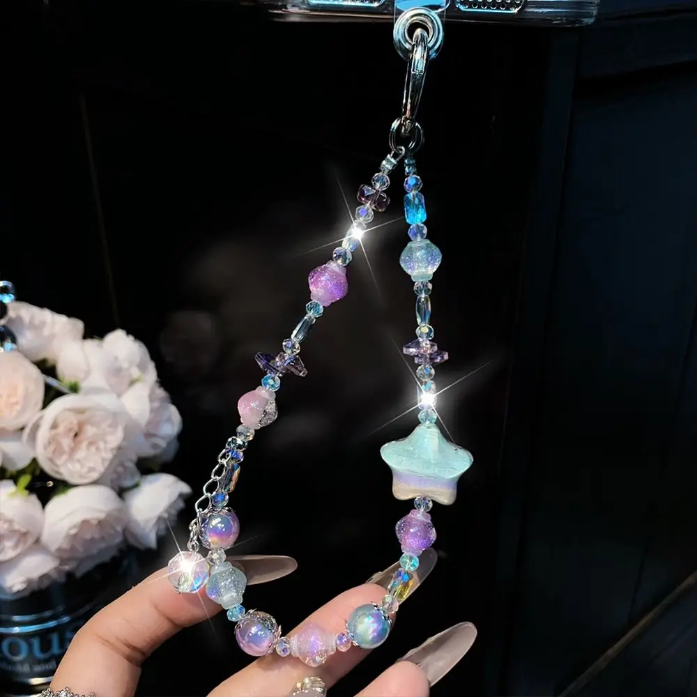 

Stylish Glitter Crystal Bead Pendant Detachable Transparent Wrist Crystal Chain Colorful Bag Pendant for Women Girls