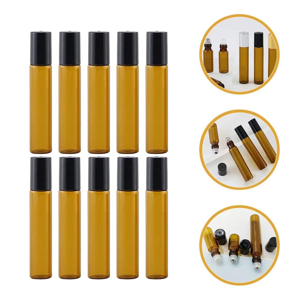 

10Pcs Refillable Roller Bottles Glass Essential Oil Travel Size Leak Proof Roll on Bottles for Perfumes Oils Perfume Bottle