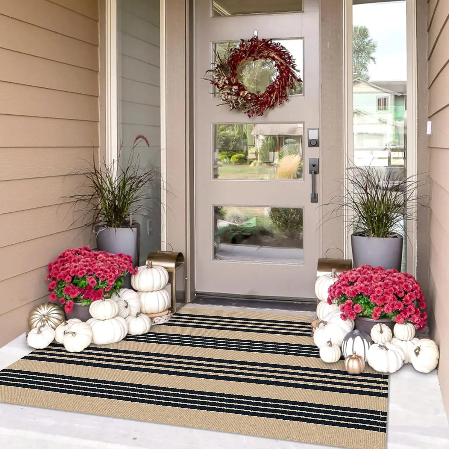 VIKAMA's Simple American Summer Carpet Home Decoration, Outdoor Entrance and Bathroom Anti-slip Pads, Soft and Noise-reducing