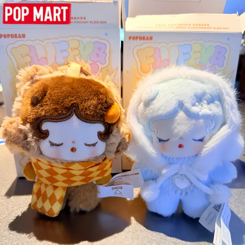 New Arrival POP MART Genuine Pop Bean Fluffy & Cozy Series Blind Boxes Cute Trendy Pendant Decoration Mystery Box Birthday Gifts