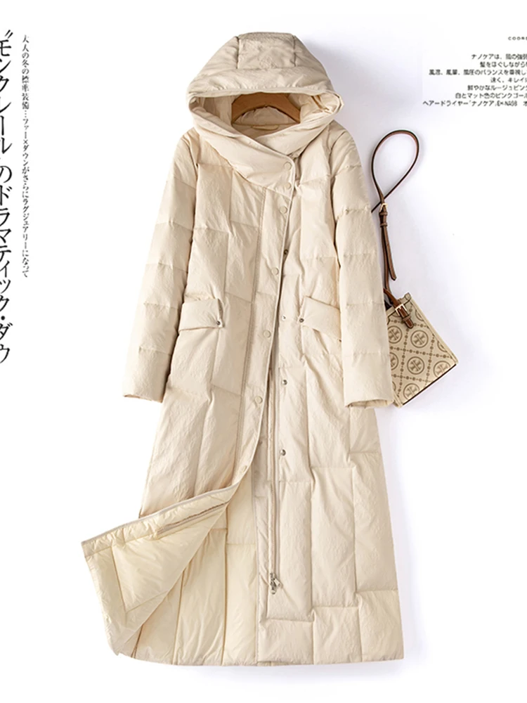 冬の新作 本革シープスキンコート レディース ミドル丈 ルーズフィット フード付き 耐久性のあるジッパー開閉 通勤用