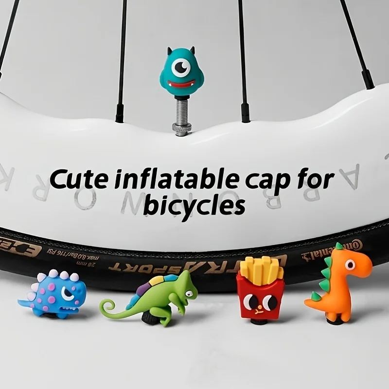 Cartoon Universal Bicycle Valve Core Cap Bike Parts Accessories MTB Road Bike Valve Core Caps French Mouth Tire Valve Cap