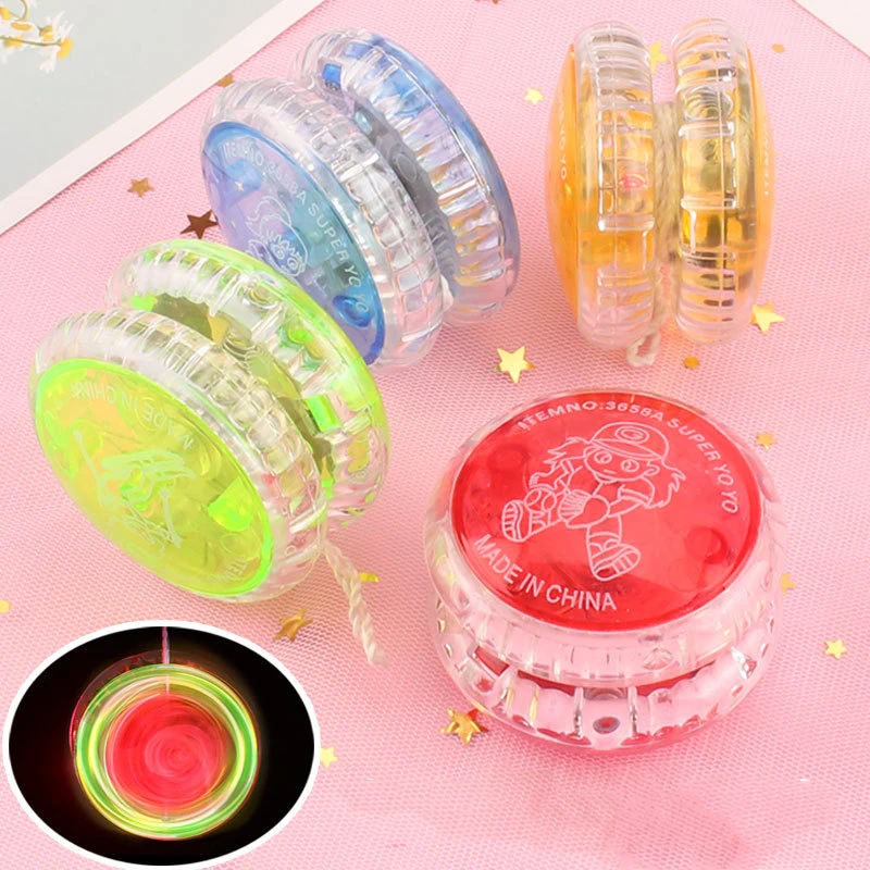 Light Up Yo Yo Responsive Balls High-speed Flashing Plastic Yo-yo Balls with Spinning String for Boys Girls Children Kids Toys