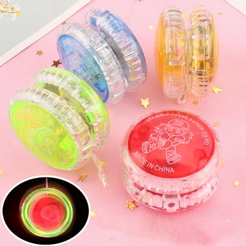 Balles réactives Yo Yo lumineuses, boules Yo-yo en plastique clignotantes à grande vitesse avec ficelle rotative pour garçons et filles, jouets pour enfants