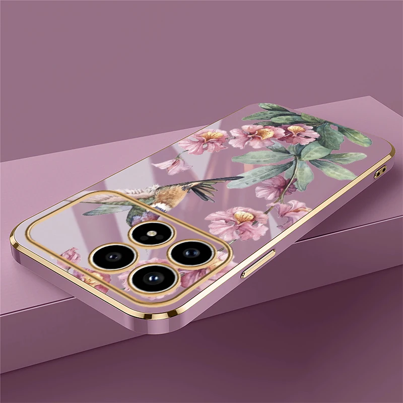 زهرة لطيف الطيور نمط جراب هاتف ل Xiaomi Redmi K90 K 90 برو ماكس سيليكون تصفيح غطاء مقاوم للصدمات ل Redmi K90 كابا