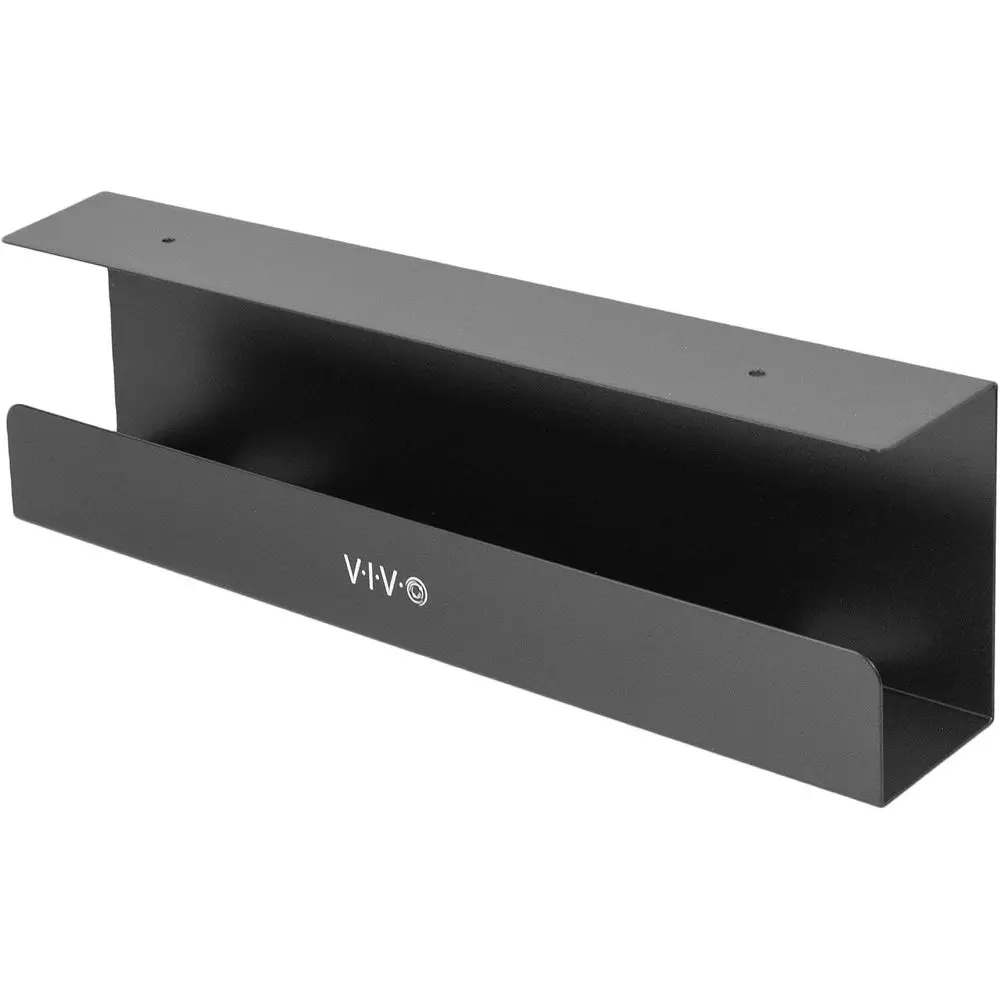 

Under Desk 17 inch Cable Management Tray, Power Strip Holder, Cord Organizer, Wire Tamer, Black, DESK-AC06-1C