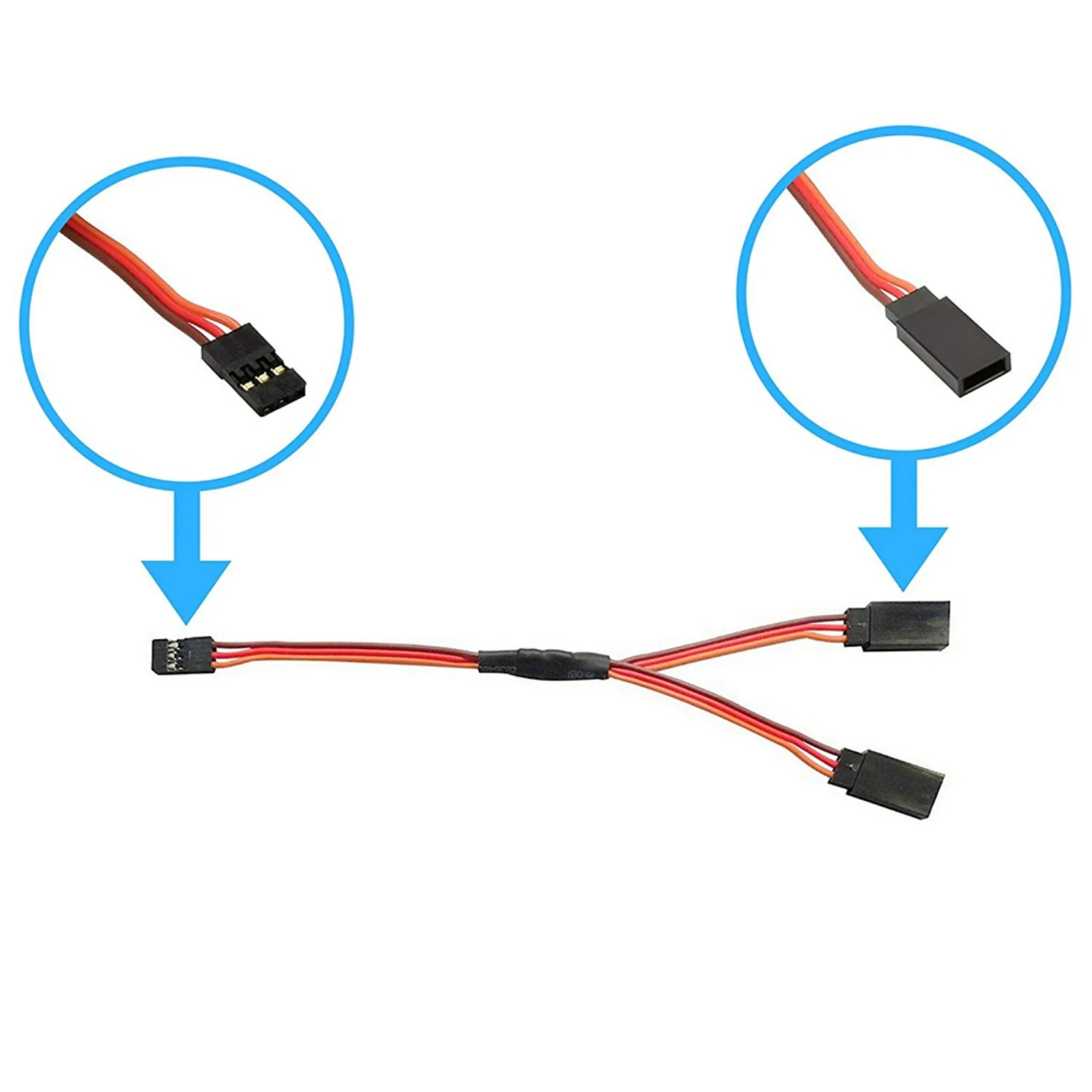 DIYmall JR Style 15cm Servo Y Harness Splitter Cable with Male/Female Connectors for RC Airplane/Car (5-Pack)