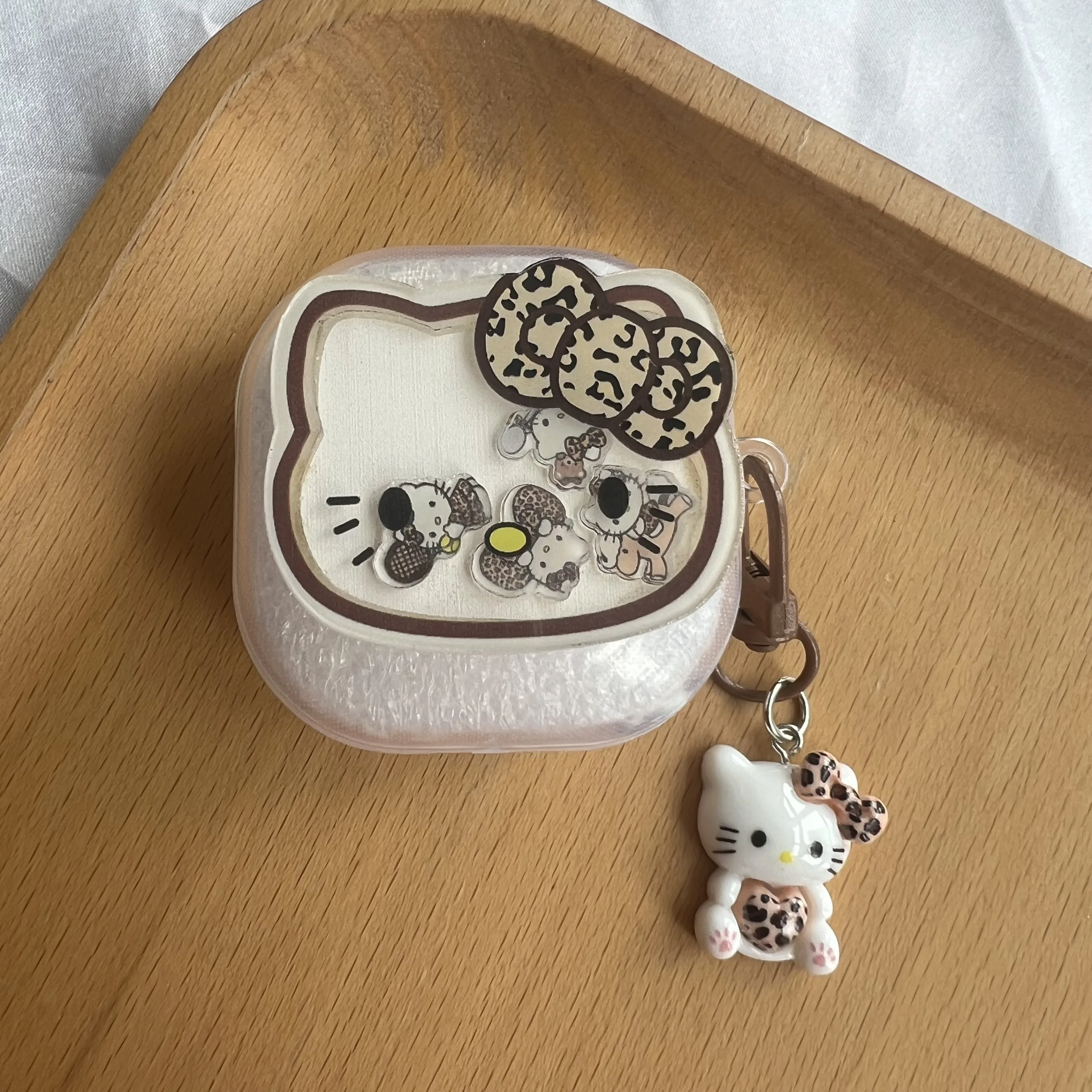 حافظة سماعة أذن كيتي لطيفة لهاتف Galaxy Buds Live / FE / Live /2pro سماعات أذن بلوتوث من البولي يوريثان غطاء حماية مع حلقة مفاتيح #6