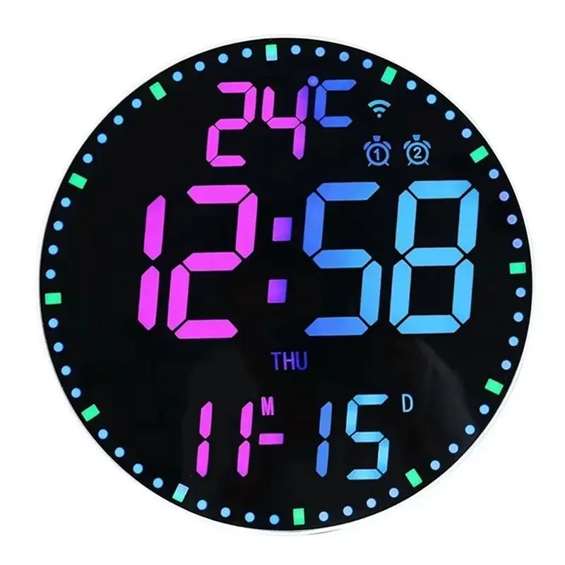 

ABJN-Colorful Intelligent Digital Electronic Wall Clock, функция календаря для декора гостиной, модель A
