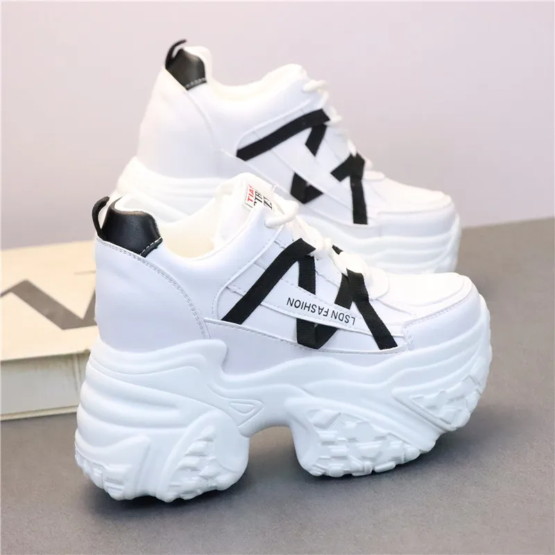 

Роскошные кроссовки 12 см, женские повседневные туфли на шнуровке с круглым носком на плоской подошве, рабочая сетка, полые кроссовки для бега, спортивная обувь на открытом воздухе, женская