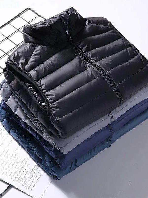 

Легкий пуховый хлопковый жилет для мужчин, теплая куртка большого размера, модный жилет с воротником-стойкой и открытыми плечами, верхняя одежда