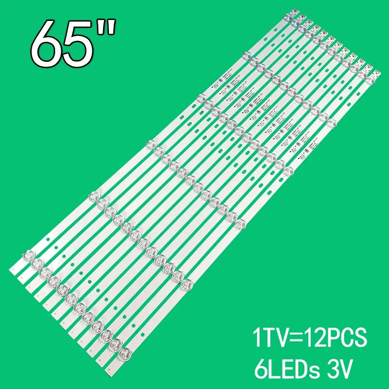 

12 шт. = 1 ТВ 6 светодиодов 3 в для силоса 65 "LCDTV SL65V3 DLED65HD 1003 1004 E177671B/PEC BPM2V0 1733 DLED65SMD 12X6 0008 65C9 LED46C45RQ